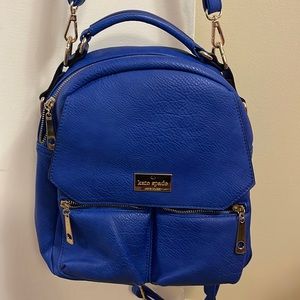 Adjustable strap Kate Spade backpack/purse, bright blue
